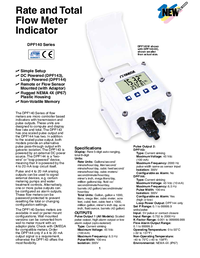 Thumbnail of document Data Sheet - DPF144W Rate & Total Flow Meter Indicator, Rugged NEMA 4X